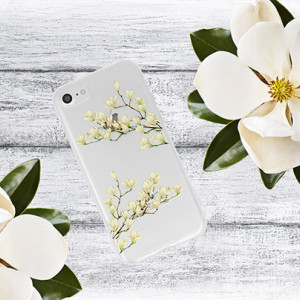 Telone Floral Husa Silicone pentru Iphone X/XS Magnolia - Img 2