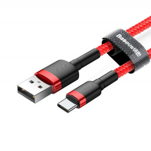 Baseus Cablu Cafule - USB to Tip C - 2A 3 metru (CATKLF-U09) red