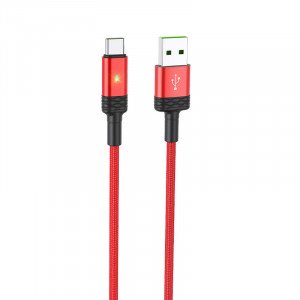 Borofone Cablu BU30 Lynk Smart power-off - USB to Tip C - 5A 1,2 metri red - Img 2