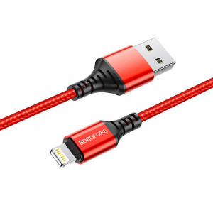 Borofone Cablu BX54 Ultra Bright - USB to Lightning - 2,4A 1 metre red
