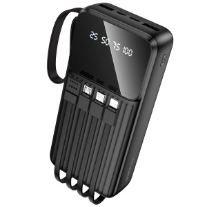 Borofone Power Bank 20000mAh BJ76A Smart - 2xUSB - with Type C, Lightning and Micro USB cables black, AKUM944 - Img 7