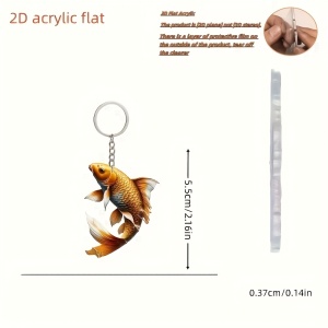Breloc acrilic 2D – Model pește crap auriu, design elegant și detaliat, TMYV1689539 - Img 2