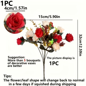 Buchet artificial de flori colorate – albastru/ alb cu aspect natural, TMPF1265789 - Img 2