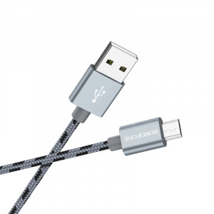 Cablu Borofone BX24 Ring Current - USB to Micro USB - 2,4A 1 metru gri