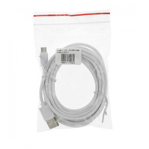 Cablu - USB to Micro USB - 3 Meters WHITE - Img 2