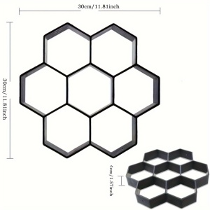 Forma pentru pavaj hexagonal, 28.96cm x 28.96cm x 3.81cm, reutilizabila, pentru alei, PMCF100528 - Img 2