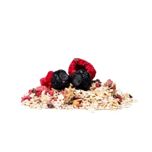 Fulgi de ovaz fini cu capsuni granulate liofilizate - 50 g