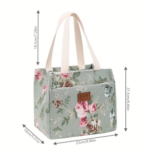 Geantă Termică pentru Alimente – Design Floral Elegant, Portabilă și Practică, TMKN17714 - Img 3