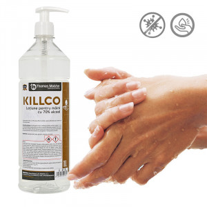 Gel Dezifectant Pentru Maini Antibacterian - KILLCO cu 70% Alcool, 1 litru, Avizat