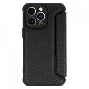 Husa Razor Carbon Book pentru Xiaomi Redmi 9A black - Img 2