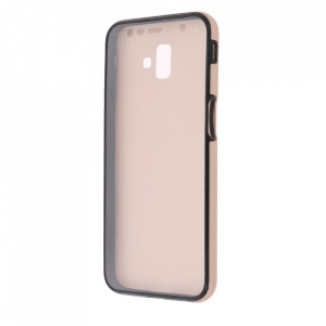 Husa Samsung Galaxy A5 (2018) - 360 Fully cu Spate din Policarbonat si Folie din Silicon - Crem - Img 2