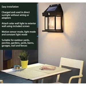 Lampa solara tip felinar 1W Smartix, Acumulator 1800mAh, Senzor 5-8M, Pentru exterior, Suport inclus, Panou solar inclinat, 600 Lumeni, Negru, AD180058 - Img 4