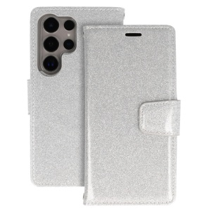 Liavec Glitter Magsafe Book Case for Samsung Galaxy S24 Plus silver