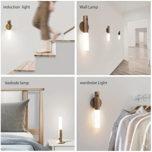 Lumină de Noapte LED Portabilă cu Senzor de Mișcare și Montaj Magnetic – Design Lemn Natural, TMXV245881 - Img 8