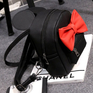 Mini Rucsac Dama Red Bow, negru, L302 - Img 2