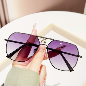 Ochelari de soare vintage, cadru metalic, unisex, TMAH1753278