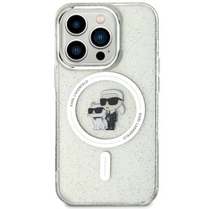 Original Pouch KARL LAGERFELD hardcase Karl&Choupette Glitter MagSafe KLHMP14LHGKCNOT for Iphone 14 Pro transparent - Img 2