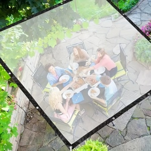 Prelata de PVC transparent de înaltă calitate cu ochiuri, 200cmx300cm, PMEM251328-200x300 - Img 6