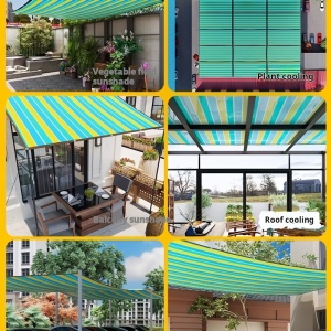 Prelată de Umbrire Multicoloră din PVC cu Ochiuri – Design Vibrant pentru Exterior, PMNA667058 - Img 3