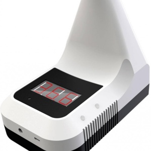 Scanner temperatura, termometru profesional medical IR , acumulator inclus , 50 oameni pe minut , fara contact , montaj perete sau trepied, acumulator si incarcator priza , pentru institutii , firme , scoli , sedii - Img 10