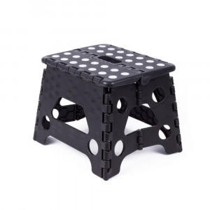 Scaun pliabil mic, 80 kg, negru/ alb, PM0115073