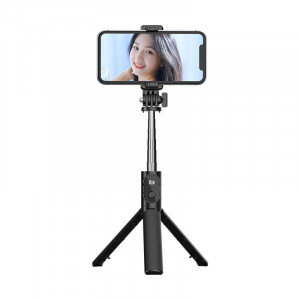 Selfie Stick MINI - with detachable Albastrutooth remote control and tripod - P20S Negru
