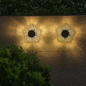 Set 4 lămpi solare LED tip Lotus – Iluminat decorativ pentru sol, 12 LED-uri, TMQM837212 - Img 2