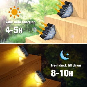 Set 6 lămpi solare LED pentru scări – Iluminat elegant și sigur pentru exterior, TMAF617397 - Img 4