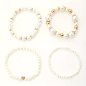 Set cadou, 4 bratari din perle artificiale, PMDV51617 - Img 2
