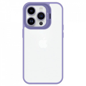 Tel Protect Kickstand case + camera glass (lens) for Iphone 15 Pro Max light purple