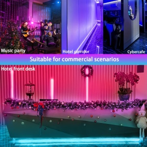 Banda LED cu control inteligent prin aplicatie, muzica sincronizata, schimbare culori, telecomanda si programare, PMVU53981 - Img 6
