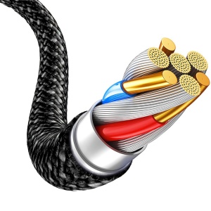 Blavec Candy Braided Cable - Type C to Type C - PD 60W, 3A, 1 Meter, Apple CarPlay/Android Auto (CCA-CC3B10) Black, MGKABAV1760 - Img 7