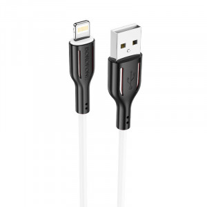 Borofone Cablu BX63 Charming - USB to Lightning - 2,4A 1 metre Negru-alb - Img 2