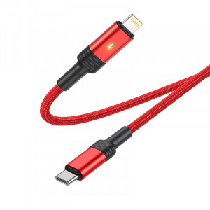 Cablu Borofone BU30 Lynk Smart power-off - Tip C to Lightning - PD 20W 1,2 metri rosu - Img 3