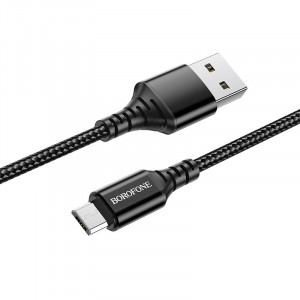 Cablu Borofone BX54 Ultra Bright - USB to Micro USB - 2,4A 1 metre Negru