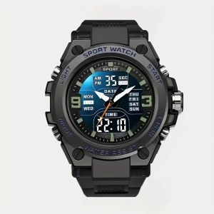 Ceas quartz sport pentru barbati, negru, TMFL546401
