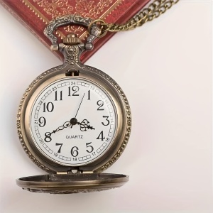 Ceas Vintage Quartz de buzunar, cu cifre arabe, model Dragon, TMGE181935 - Img 2