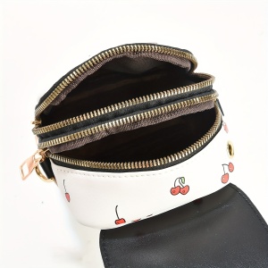 Geanta mini Crossbody, cu model cirese, TMDB2893253 - Img 4