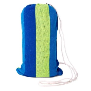 Hamac de gradina, Pentru o persoana, Cu sac pentru depozitare, Material durabil si rezistent, 2 Franghii 150 Cm Incluse, Dimensiune 200 x 100 Cm, Albastru, AD5328 - Img 3