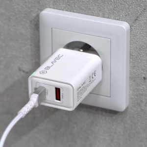 Incarcator de perete Blavec BC-5 GaN, USB + Tip C, 45W 3A, alb, MGLAD001834 - Img 8