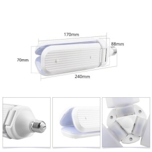 Lampa pliabila, Tip ventilator, cu LED, 45 w, Soclu E27, Alb, AD4527 - Img 3