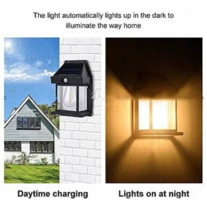 Lampa solara de perete LED cu senzor de miscare fara fir 3W Coba, lumina decorativa, Negru, AD1325 - Img 4
