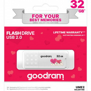 Memorie Usb GOODRAM UME2 - 32GB USB 2.0 Valentine Edition WHITE