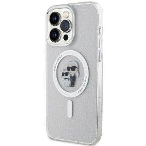 Original Pouch KARL LAGERFELD hardcase Karl&Choupette Glitter MagSafe KLHMP14XHGKCNOT for Iphone 14 Pro Max transparent