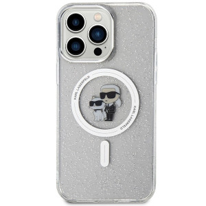 Original Pouch KARL LAGERFELD hardcase Karl&Choupette Glitter MagSafe KLHMP14XHGKCNOT for Iphone 14 Pro Max transparent - Img 2