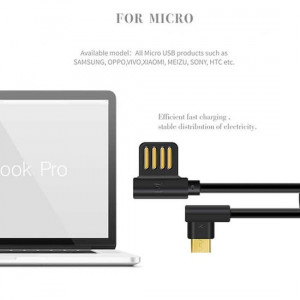 REMAX cablu Axe RC-083m - USB to Micro USB - angled 1.2 metru Alb - Img 2
