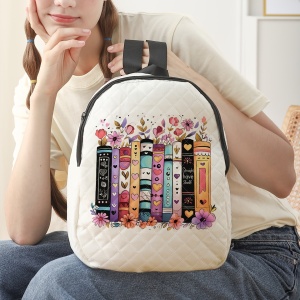 Rucsac damă Bogdana cu model flori și cărti – Stil casual și adorabil, TMYU747919 - Img 5