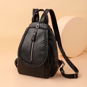 Rucsac Vintage pentru Femei, cu design impletit, cu bretele, TMQH392602 - Img 8