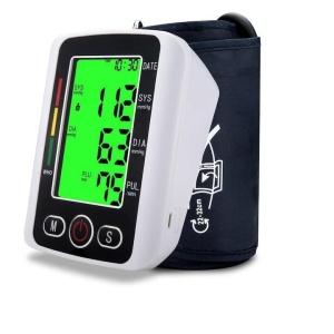 Tensiometru electronic de brat SMARTIX, Afisaj digital, 198 Memorii pentru 2 persoane, Functionare pe baterii si alimentare USB, Alb-Negru, AD3074
