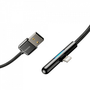 Baseus Cablu Iridescent - USB to Lightning - angled 2,4A 1 metre (CAL7C-A01) Negru - Img 2
